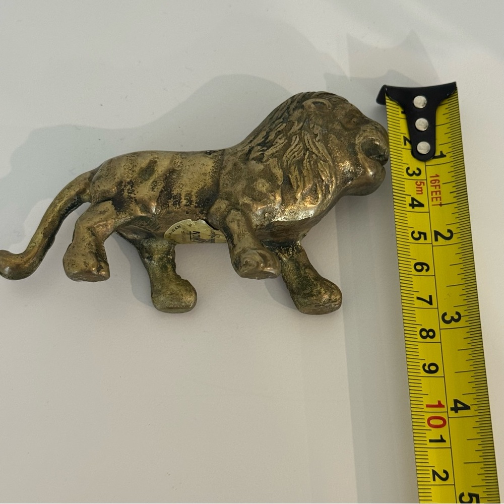 Action Vintage Solid Brass Lion Figurine Heavy Small Solid Made Taiwan - Picture 9 of 11